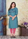 New Vaidehi 1 Rayon New Fancy Wear Straight Cut Designer Kurti Collection